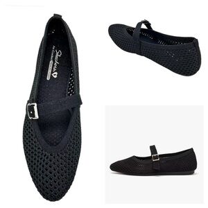 Skechers NWT Black Classic Washable Mesh Mary Janes Lightweight Buckle Flats
